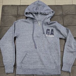 Men's Blue Atlanta Georgia 1/4 Zip Hoodie Small